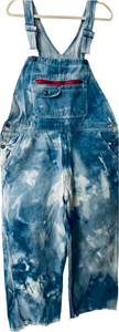 Unique Original One of a Kind Hand Dyed Distressed Deconstructed Raw Edge OMG Denim Overalls