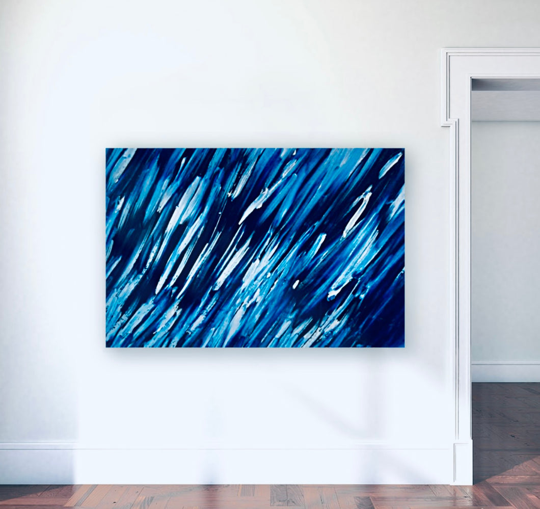 Unique Original One of a Kind Hand Painted BLUE Painting