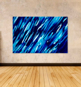 Unique Original One of a Kind Hand Painted BLUE Painting