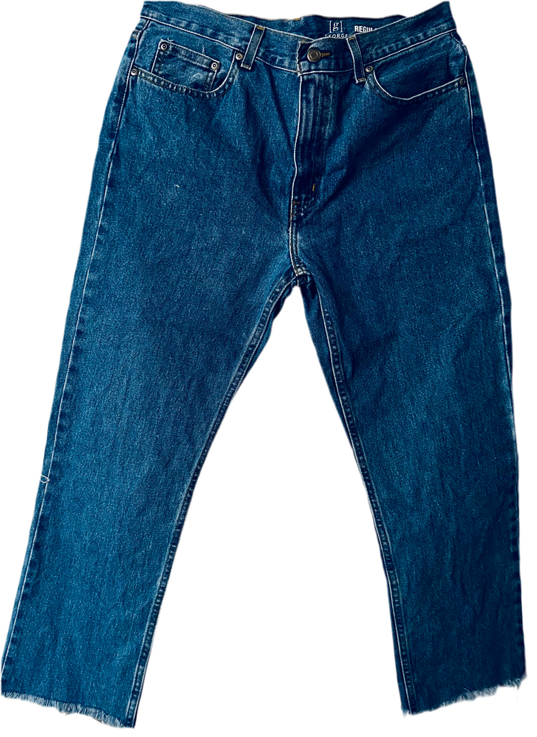 Unique Original One of a Kind Hand Dyed Distressed Deconstructed Raw Edge OK Denim Jeans