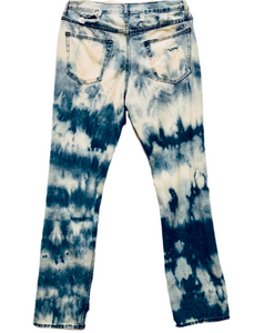 Unique Original One of a Kind Hand Bleached and Distressed LOVED Denim Jeans