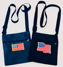 Load image into Gallery viewer, Unique Original One of a Kind Hand Appliquéd THE FLAG Nylon Crossbody Bag - HYLAN SHOOB
