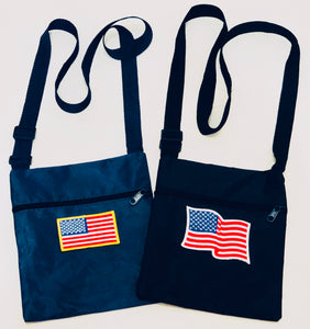 Unique Original One of a Kind Hand Appliquéd THE FLAG Nylon Crossbody Bag - HYLAN SHOOB