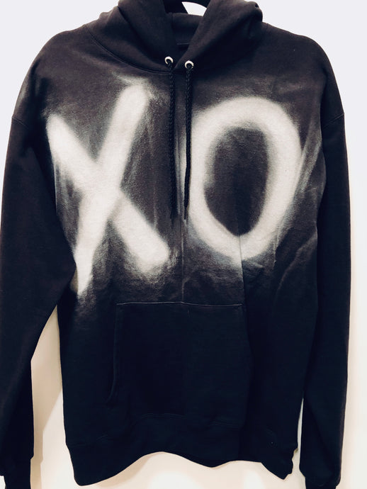 Unique Original One of a Kind Hand Painted Graffiti XO Hoodie Sweatshirt - HYLAN SHOOB