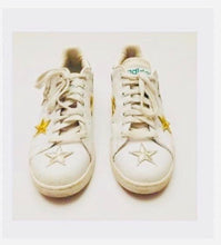 Load image into Gallery viewer, Unique Original One of a Kind Hand Appliquéd and Distressed THE UNIVERSE Vintage Sneakers - HYLAN SHOOB
