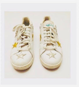 Unique Original One of a Kind Hand Appliquéd and Distressed THE UNIVERSE Vintage Sneakers - HYLAN SHOOB