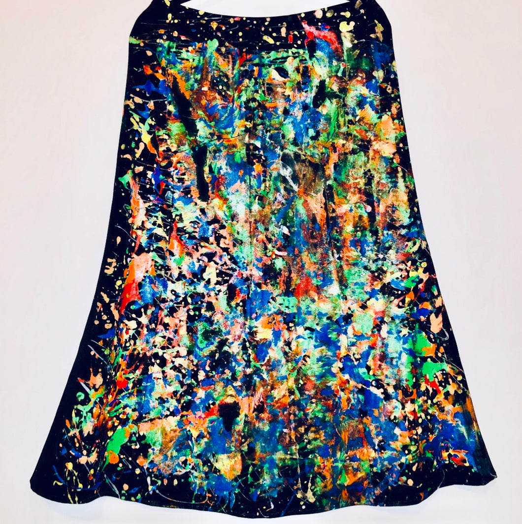 Unique Original One of a Kind Hand Painted CLARITY AMID CONFUSION Maxi Skirt - HYLAN SHOOB