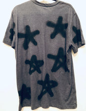 Load image into Gallery viewer, Unique Original One of a Kind Hand Painted GRAY STARS T-Shirt
