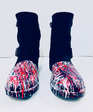 Load image into Gallery viewer, Unique Original One of a Kind Hand Painted THE RED WHITE AND BLUE Leather Boots - HYLAN SHOOB
