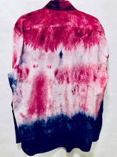 Load image into Gallery viewer, Unique Original One of a Kind Hand Dyed Red White and Blue LIVE IN COLOR Tuxedo Shirt - HYLAN SHOOB
