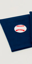 Load image into Gallery viewer, Unique Original One of a Kind Hand Appliquéd Navy Leather Passport Holder - HYLAN SHOOB
