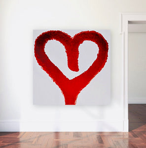 Unique Original One of a Kind Hand Painted RED LOVE Painting