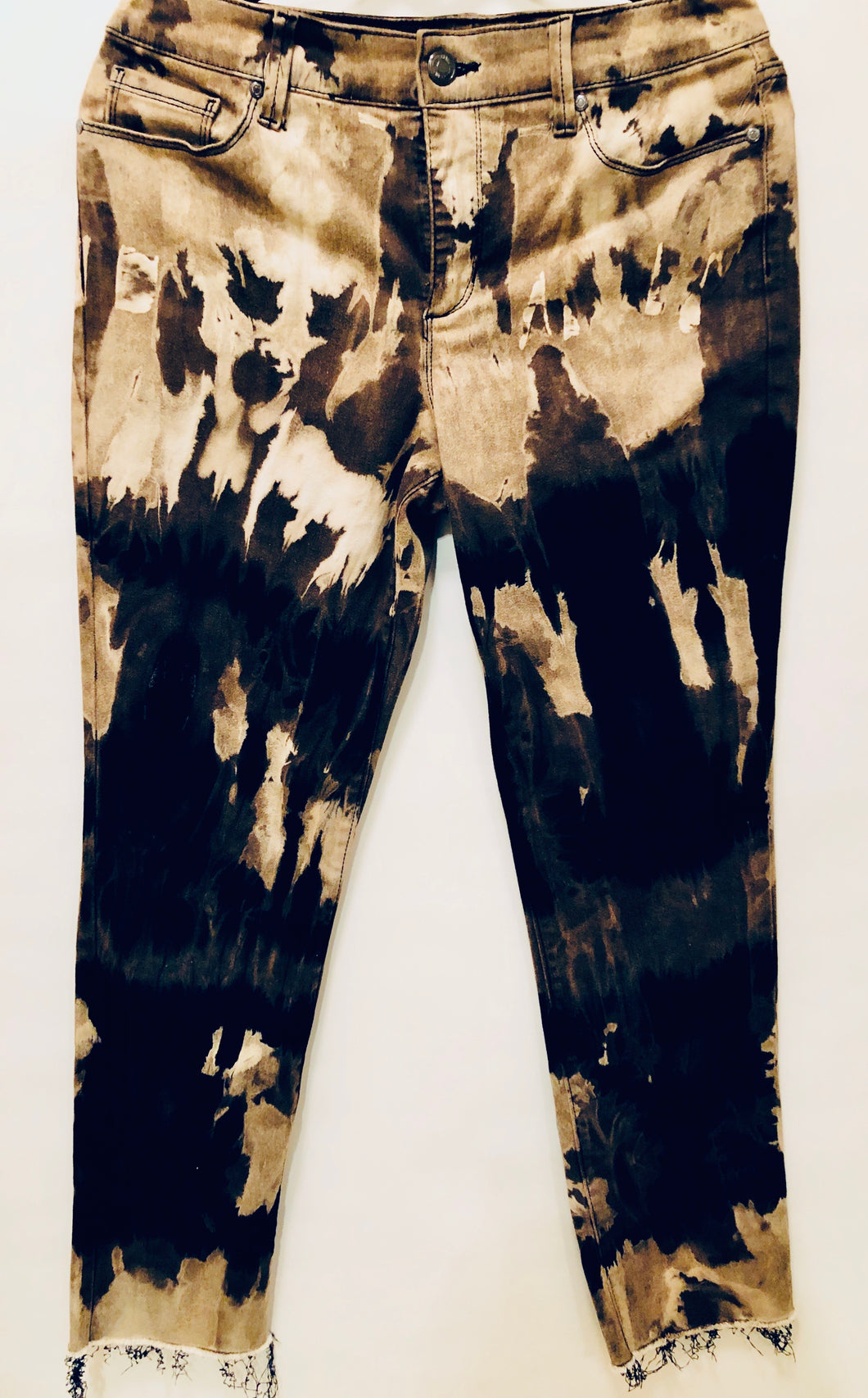 Unique Original One of a Kind Hand Dyed Distressed Raw Edge LIVE LIFE Jeans - HYLAN SHOOB