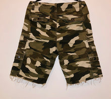 Load image into Gallery viewer, Unique Original One of a Kind Hand Painted and Distressed Raw Edge LIFE Shorts - HYLAN SHOOB
