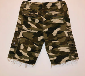 Unique Original One of a Kind Hand Painted and Distressed Raw Edge LIFE Shorts - HYLAN SHOOB