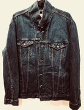 Load image into Gallery viewer, Unique Original One of a Kind Hand Painted and Appliquéd HUMAN Vintage Denim Jacket - HYLAN SHOOB
