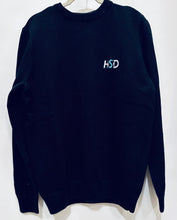 Load image into Gallery viewer, Unique Original One of a Kind Hand Appliquéd Monogrammed Black Sweater-CAN BE PERSONALIZED
