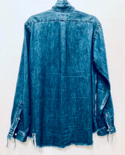 Load image into Gallery viewer, Unique Original One of a Kind Hand Appliquéd Monogram HS Denim Shirt - HYLAN SHOOB
