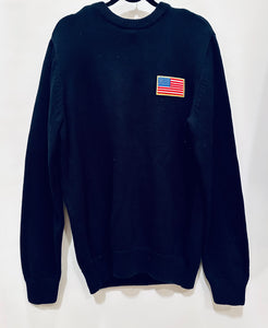 Unique Original One of a Kind Hand Appliquéd Navy Blue American Flag 🇺🇸 Sweater