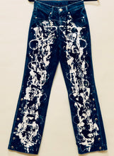 Load image into Gallery viewer, Unique Original One of a Kind Hand Painted ORGANIZED CHAOS Denim Jeans - HYLAN SHOOB
