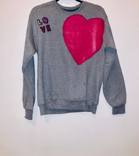 Load image into Gallery viewer, Unique Original One of a Kind Hand Painted PINK LOVE Sweatshirt
