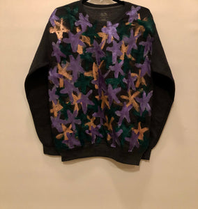 Unique Original One of a Kind Hand Painted SPACE Sweatshirt