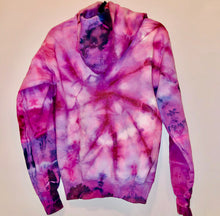 Load image into Gallery viewer, Unique Original One of a Kind Hand Dyed PINK ICE Hoodie Sweatshirt
