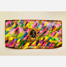 Load image into Gallery viewer, Unique Original One of a Kind Hand Appliquéd and Painted THE LION Clutch Handbag - HYLAN SHOOB
