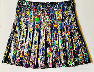 Unique Original One of a Kind Hand Painted ORDER IN DISORDER Skirt - HYLAN SHOOB