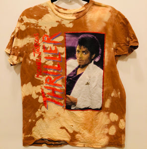 Unique Original One of a Kind Hand Dyed and Distressed MICHAEL JACKSON T-Shirt