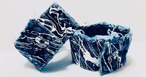 Unique Original One of a Kind Hand Deconstructed, Distressed, Frayed and Painted Cuff Bracelet - HYLAN SHOOB