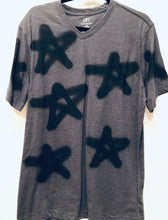 Load image into Gallery viewer, Unique Original One of a Kind Hand Painted GRAY STARS T-Shirt
