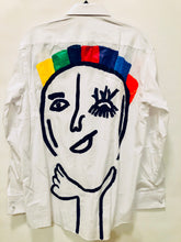 Load image into Gallery viewer, Unique Original One of a Kind Hand Painted RAINBOW MAN Tuxedo Shirt - HYLAN SHOOB
