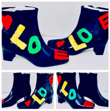 Load image into Gallery viewer, Unique Original One of a Kind Hand Painted COLORS OF LOVE Leather Ankle Boots - HYLAN SHOOB
