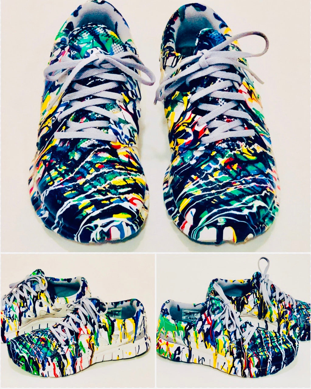 Unique Original One of a Kind Hand Painted KALEIDOSCOPE Sneakers