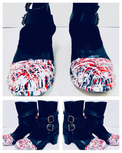 Load image into Gallery viewer, Unique Original One of a Kind Hand Painted FREEDOM Suede and Leather Boots - HYLAN SHOOB
