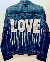 Load image into Gallery viewer, Unique Original One of a Kind Hand Painted LOVE Denim Jacket - HYLAN SHOOB
