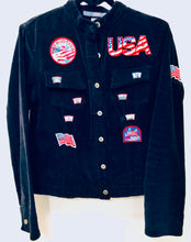 Load image into Gallery viewer, Unique Original One of a Kind Hand Appliquéd AMERICA Corduroy Jacket - HYLAN SHOOB
