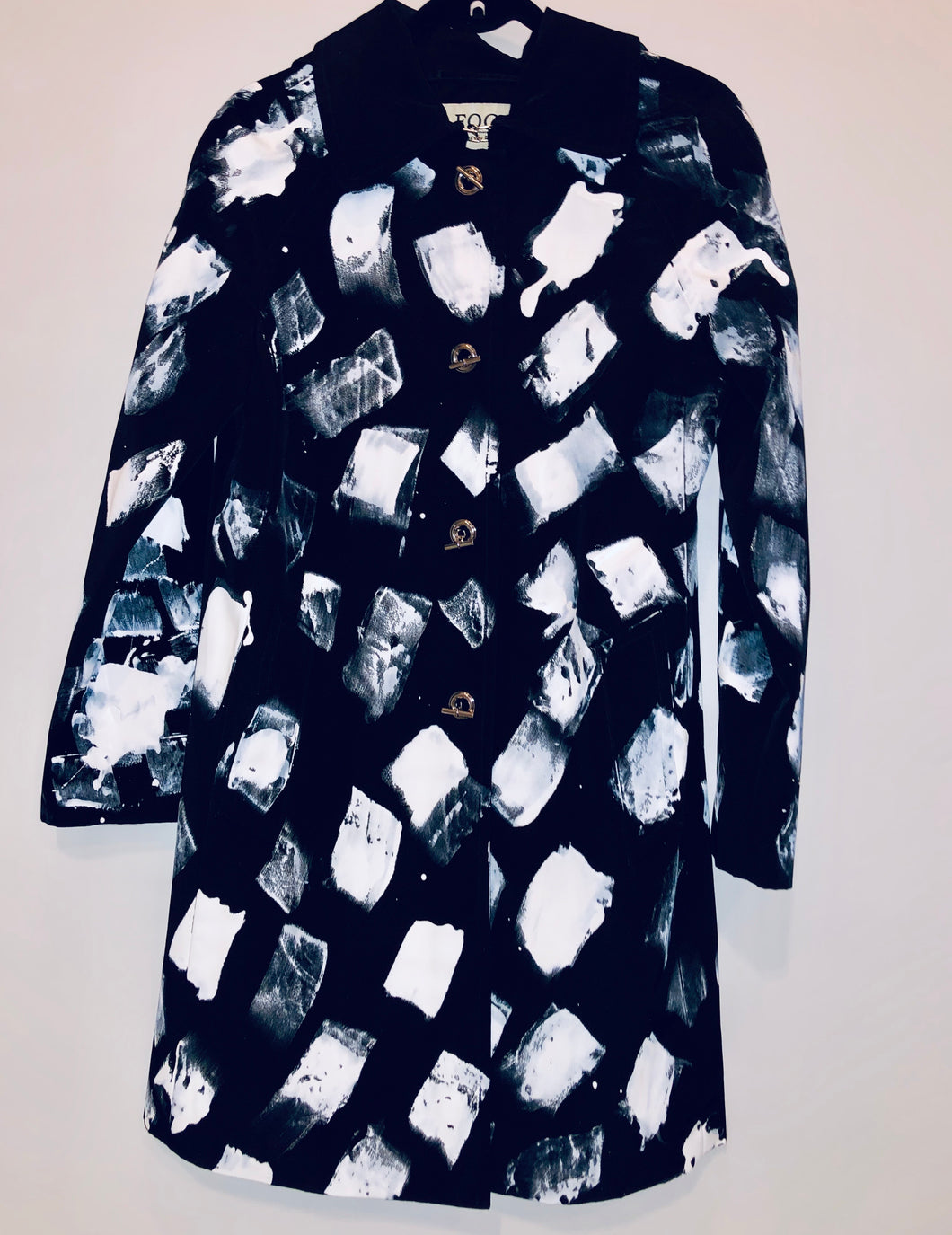 Unique Original One of a Kind Hand Painted THUNDER Rain Coat