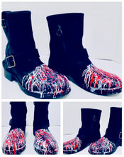 Load image into Gallery viewer, Unique Original One of a Kind Hand Painted THE RED WHITE AND BLUE Leather Boots - HYLAN SHOOB
