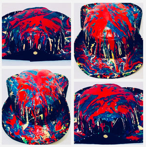 Unique Original One of a Kind Hand Painted LIVING IN COLOR Vintage Hat - HYLAN SHOOB