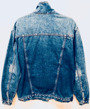 Load image into Gallery viewer, Unique Original One of a Kind Hand Painted LIVE LIFE IN COLOR Denim Jacket - HYLAN SHOOB
