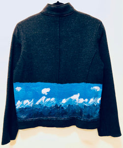 Unique Original One of a Kind Hand Painted THE OCEAN Wool Jacket - HYLAN SHOOB