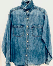 Load image into Gallery viewer, Unique Original One of a Kind Hand Painted and Distressed HUMANITY Denim Shirt - HYLAN SHOOB
