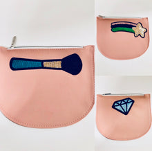 Load image into Gallery viewer, Unique Original One of a Kind Hand Appliquéd Leather Pouch
