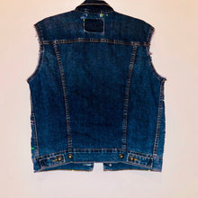 Load image into Gallery viewer, Unique Original One of a Kind Hand Painted, Deconstructed and Distressed COLORS OF LOVE Denim Vest - HYLAN SHOOB
