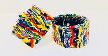 Load image into Gallery viewer, Unique Original One of a Kind Hand Deconstructed, Distressed, Frayed and Painted Cuff Bracelet - HYLAN SHOOB
