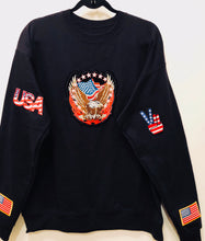 Load image into Gallery viewer, Unique Original One of a Kind Hand Appliquéd THE EAGLE Sweatshirt - HYLAN SHOOB
