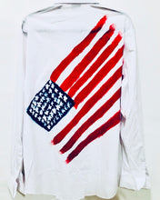 Load image into Gallery viewer, Unique Original One of a Kind Hand Painted THE FLAG Tuxedo Shirt - HYLAN SHOOB
