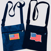 Load image into Gallery viewer, Unique Original One of a Kind Hand Appliquéd THE FLAG Nylon Crossbody Bag
